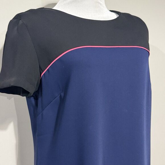 Cynthia Rowley Shift Dress Womens Size 6 Above Knee Mini Short Sleeve Colorblock - Picture 2 of 12